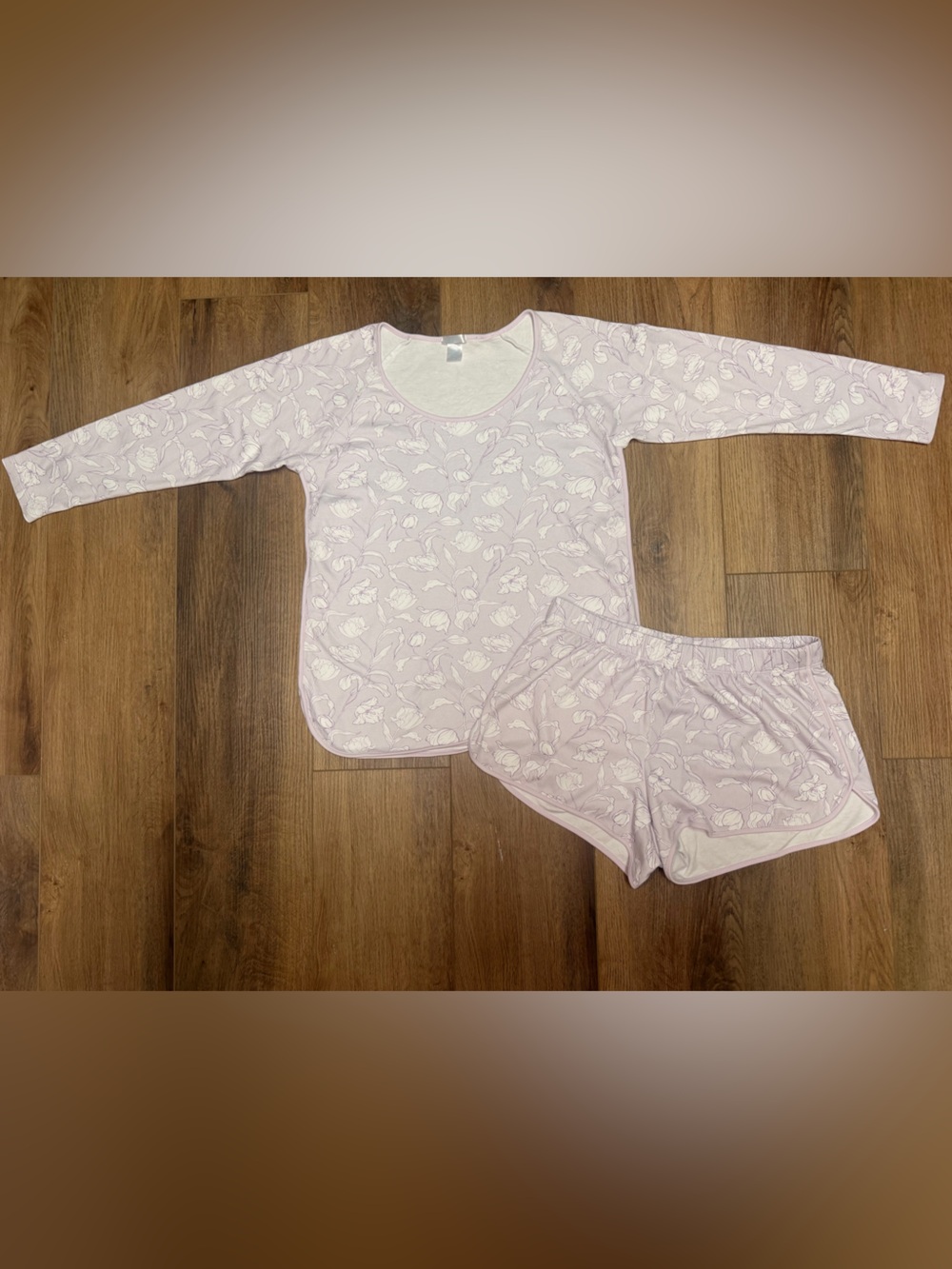 LAKE Pajamas Pima Cotton Long-Short Pajama Set XS Lavender Floral Luxury Lounge